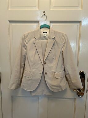 J. Crew Women's Cream Blazer size 4 and pant size 2 suit